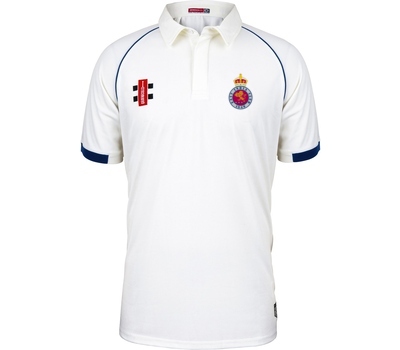 Gray Nicolls East India Cricket Club GN Matrix V2 Short Sleeve Playing Shirt Navy Trim